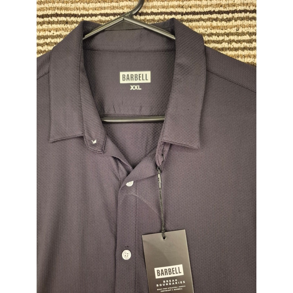 Barbell Apparel Motive Dress Shirt Mens XXL Black 4-Way Stretch Button Down NEW - Picture 2 of 10